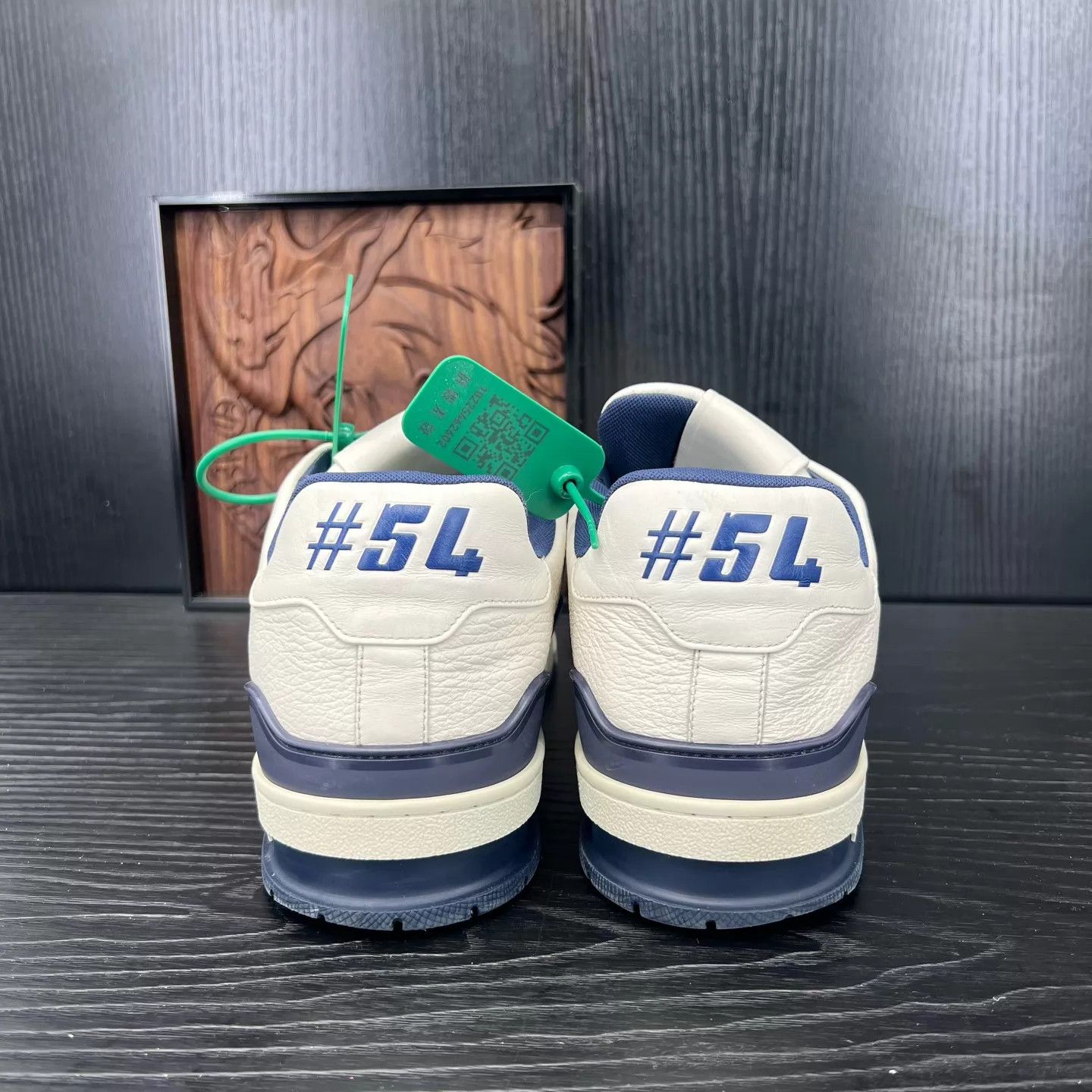 Louis Vuitton LV Trainer White Blue 9 Near New Size US 10 / EU 43 - 4 Thumbnail