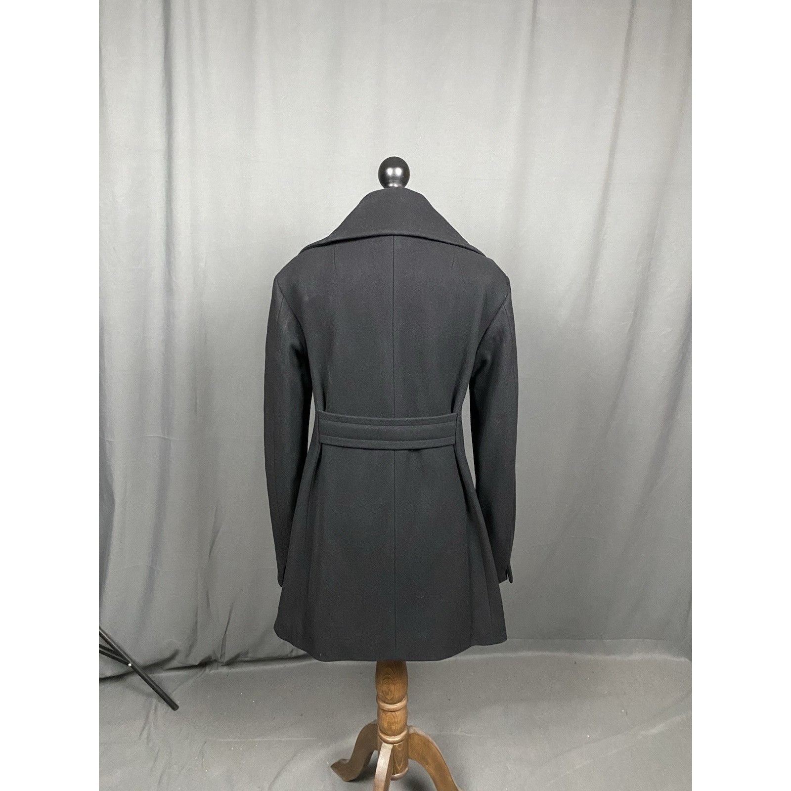 Dries Van Noten Dries Van Noten Women's Black Wool Double Breasted Pea Coat Size S / US 4 / IT 40 - 7 Thumbnail