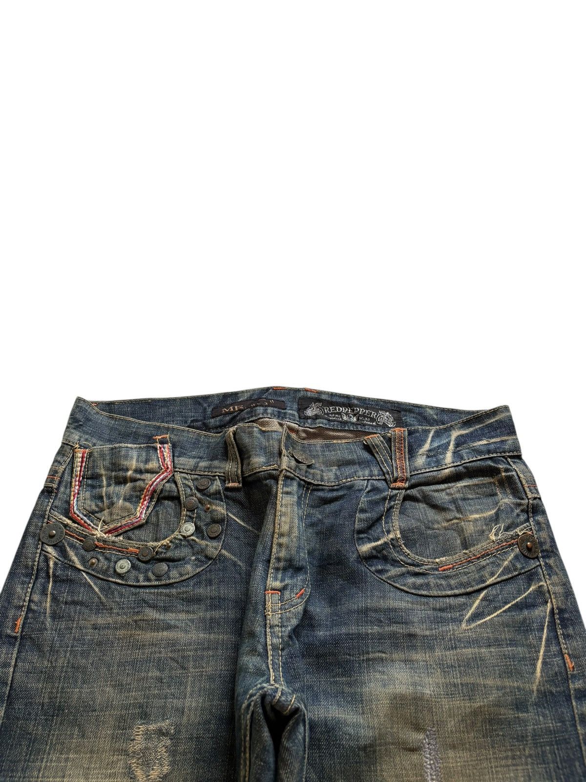 Hysteric Glamour Vintage Red Pepper Rusty Mud Wash Distress Baggy Jeans Size US 34 / EU 50 - 4 Thumbnail