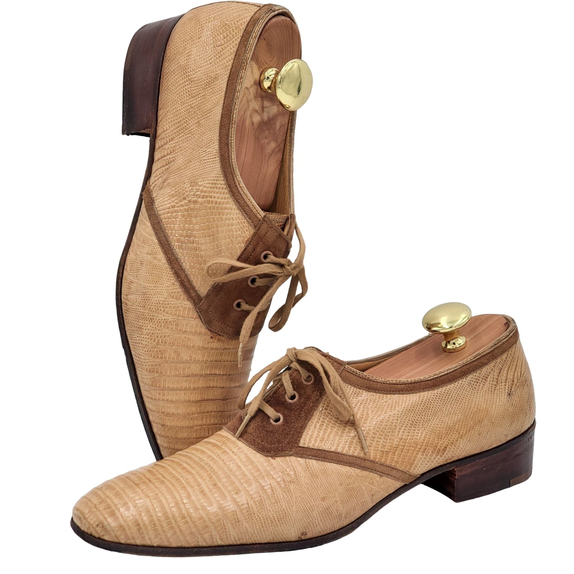 Mauri Vintage Mauri Italy Men 9 Exotic Teju Lizard Beige Tan Brown Size US 9 / EU 42 - 6 Thumbnail