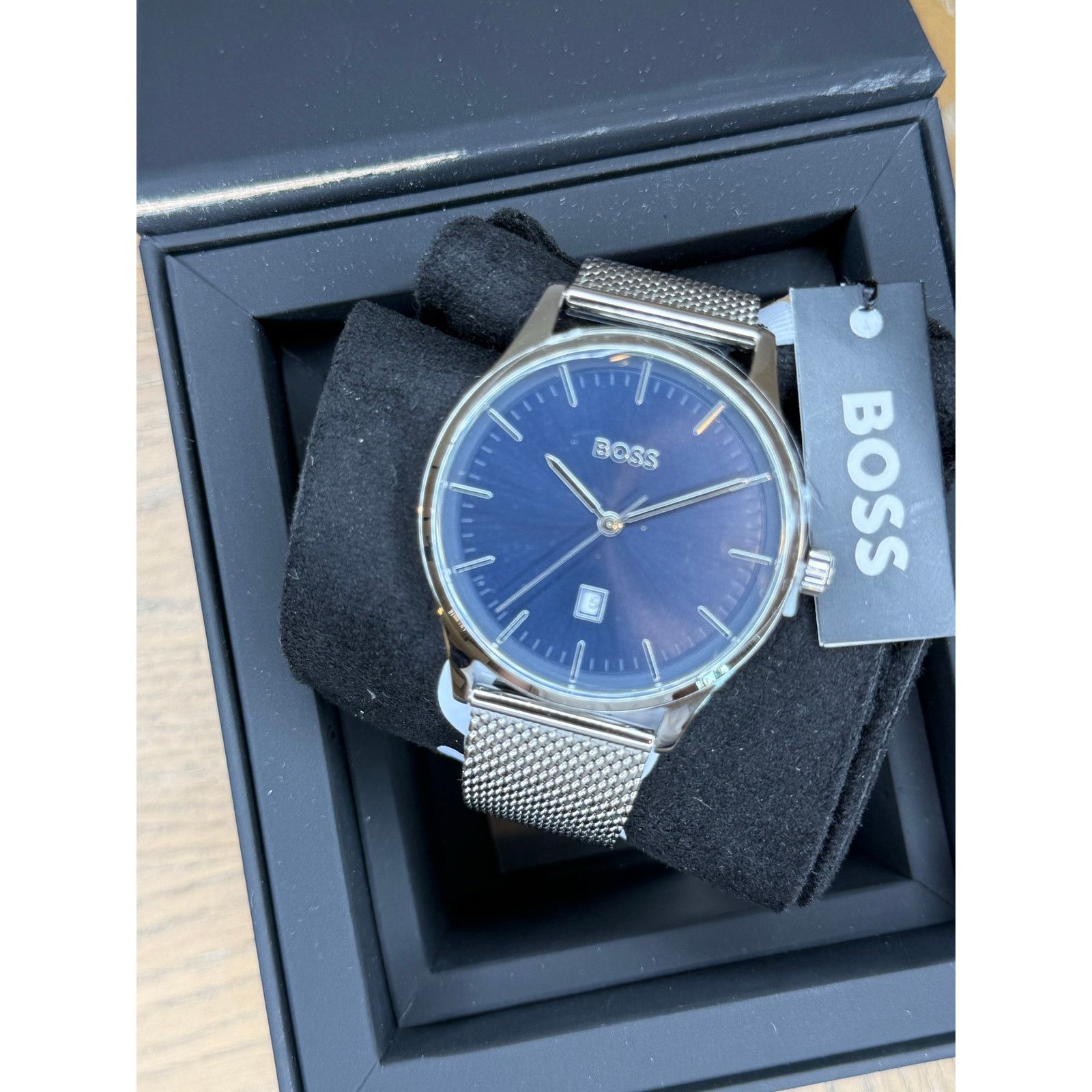 Hugo Boss Hugo Boss Mens Watch Blue Dial Mesh Stainless Steel Bracelet Size ONE SIZE - 2 Thumbnail