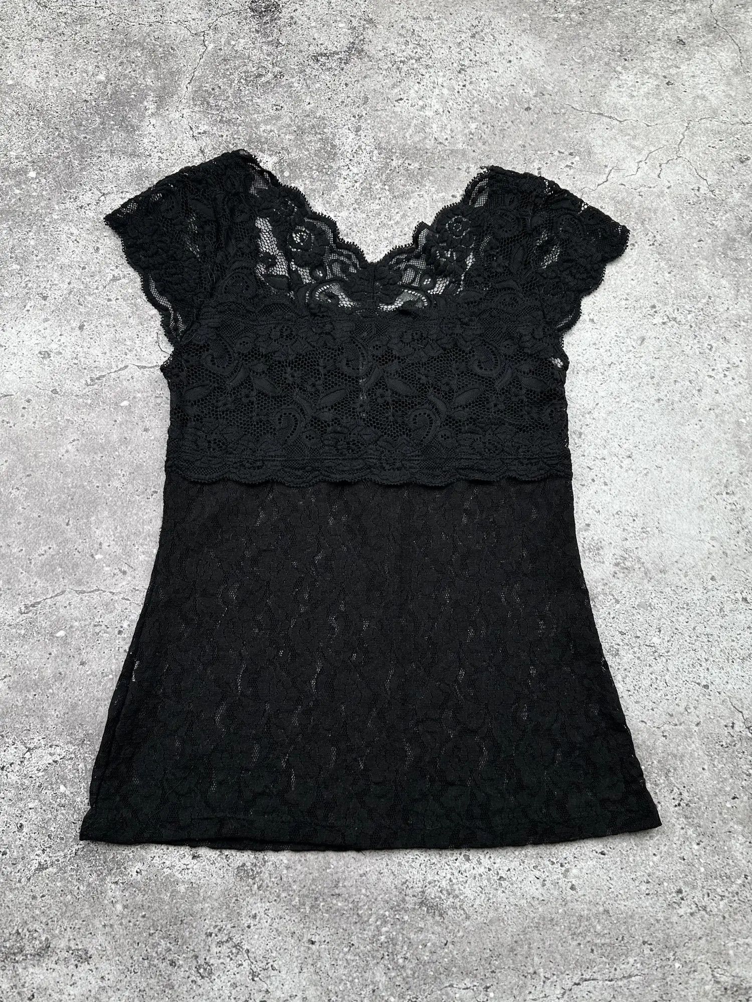 Vintage Vintage Lace Mesh Tank Top C359(V212)(E8) Size S / US 4 / IT 40 - 2 Thumbnail