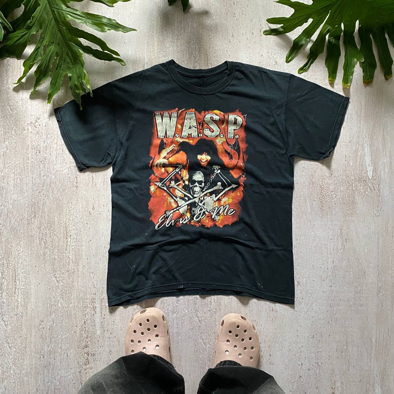 VINTAGE 90S WASP KILLER KING OF METAL THRASHED RARE TEE 172
