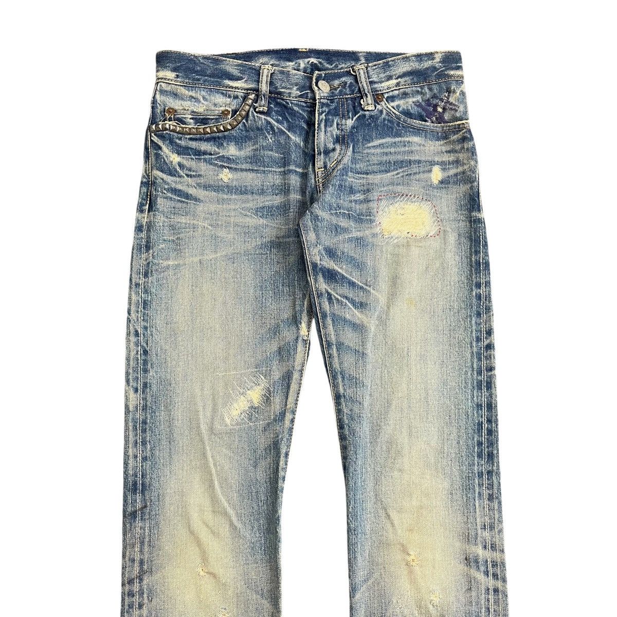 Hysteric Glamour Selvedge Hysteric Glamour Studded Distressed Denim Pants Size US 28 / EU 44 - 2 Thumbnail