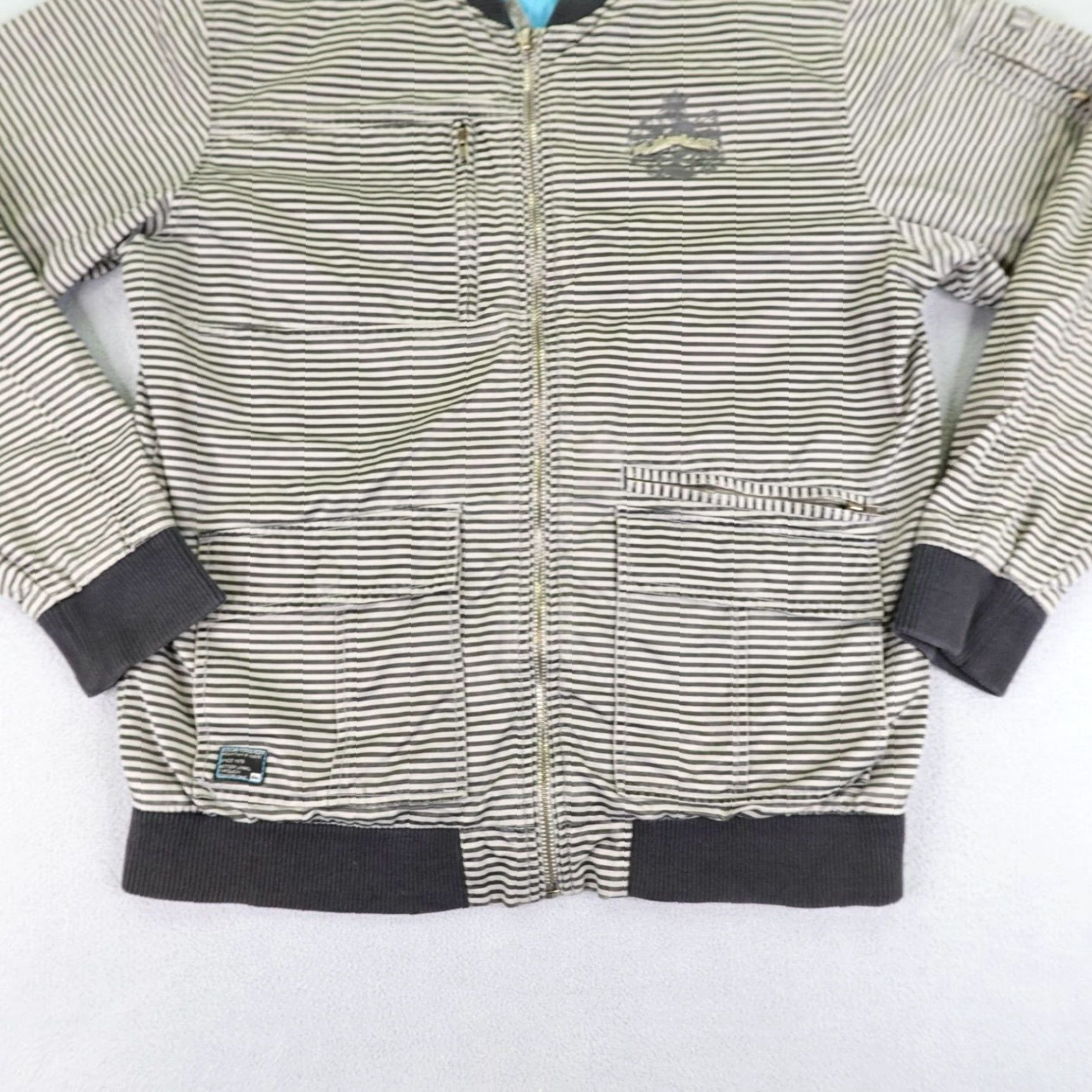 Quiksilver Quiksilver Bomber Jacket Mens XL Black White Stripes Full Zip Windbreaker Skateboarding Style Outdoor Size US XL / EU 56 / 4 - 3 Thumbnail