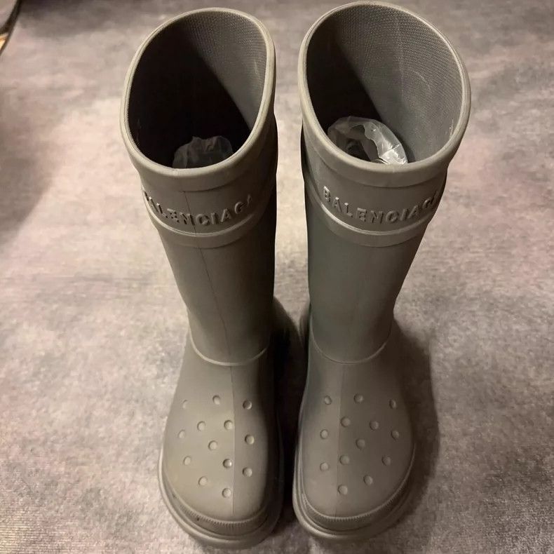 Balenciaga Balenciaga Crocs Gray Mid Calf Rain Boots-2505 Size US 7 / EU 40 - 2 Thumbnail