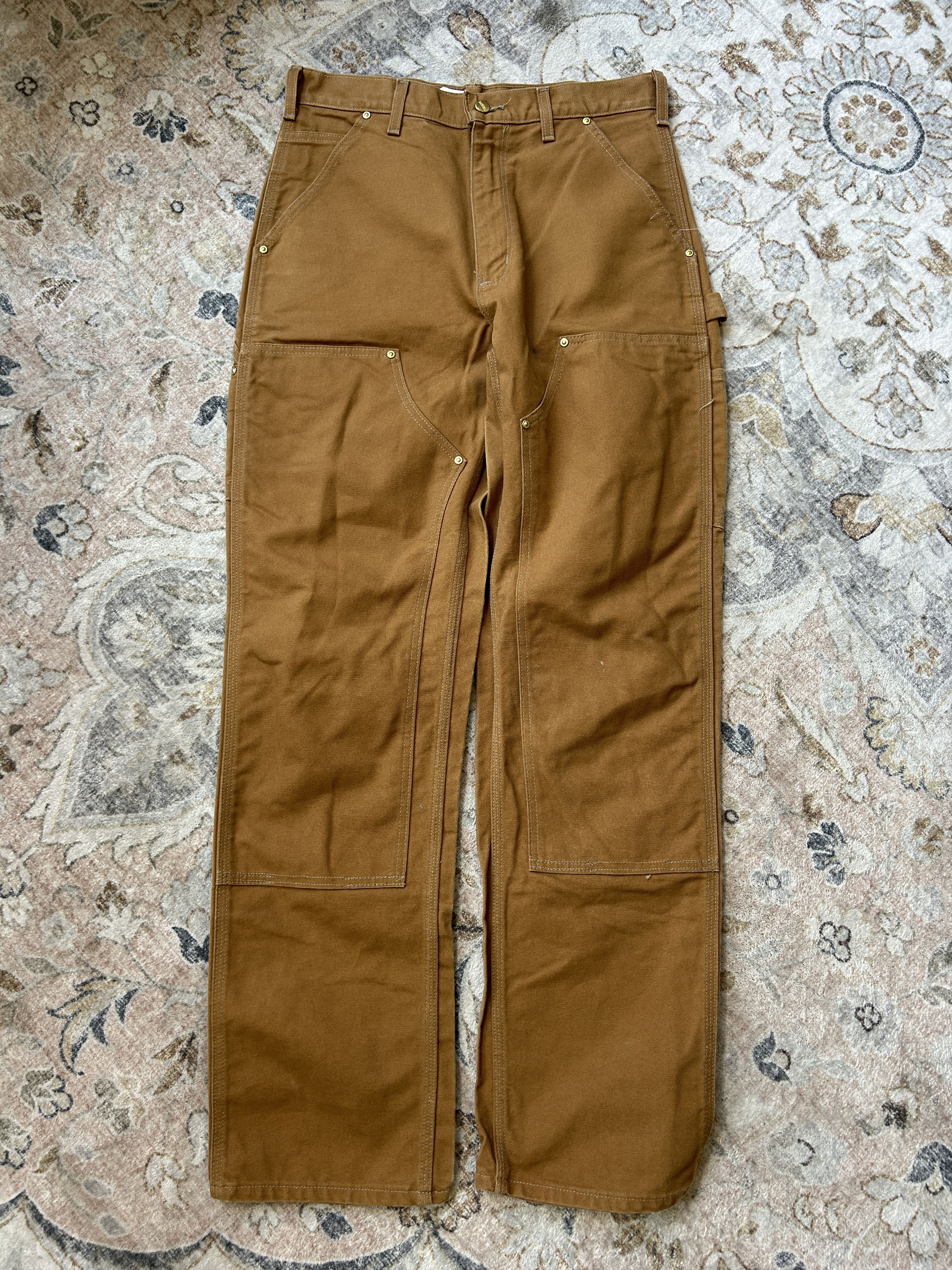 Vintage Carhartt Canvas Double Knees Dungaree Pants 31W