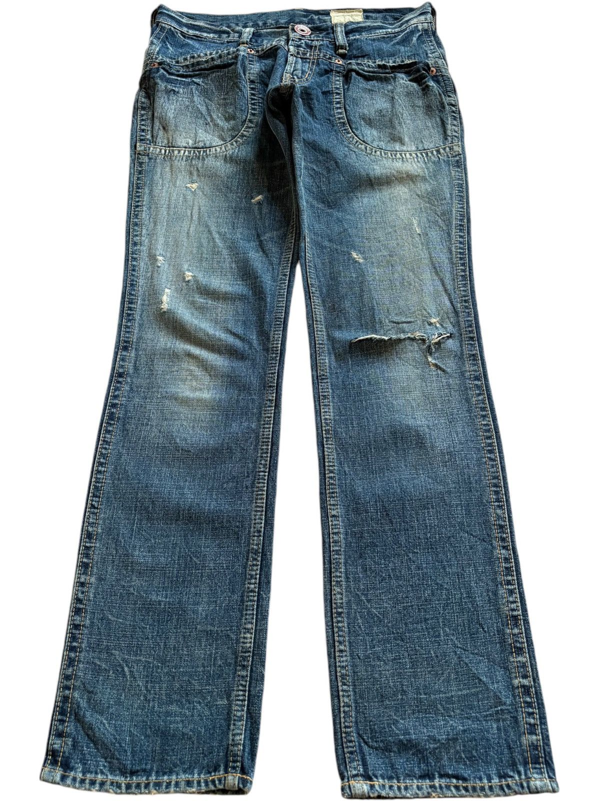 Japanese Brand Vintage Japanese Brand Mud Wash Distressed Jeans Size US 31 - 1 Thumbnail