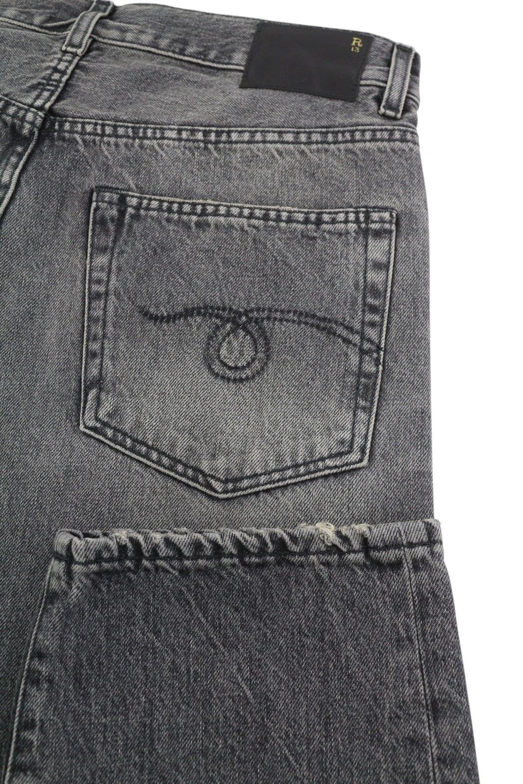R13 BOYFRIEND 26 Leyton Black Faded Whiskers Zip FW25 86813 Size 26" / US 2 / IT 38 - 5 Thumbnail
