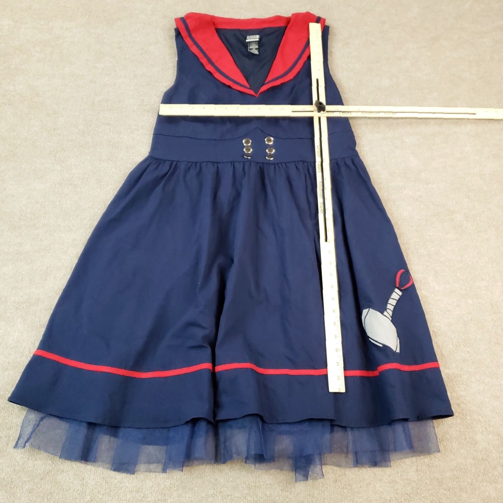 Vintage Thor Sailor Dress Marvel Blue V Neck Fit & Flare Midi Dress Womens Size 18 Size XXL / US 16-18 / IT 52-54 - 2 Thumbnail