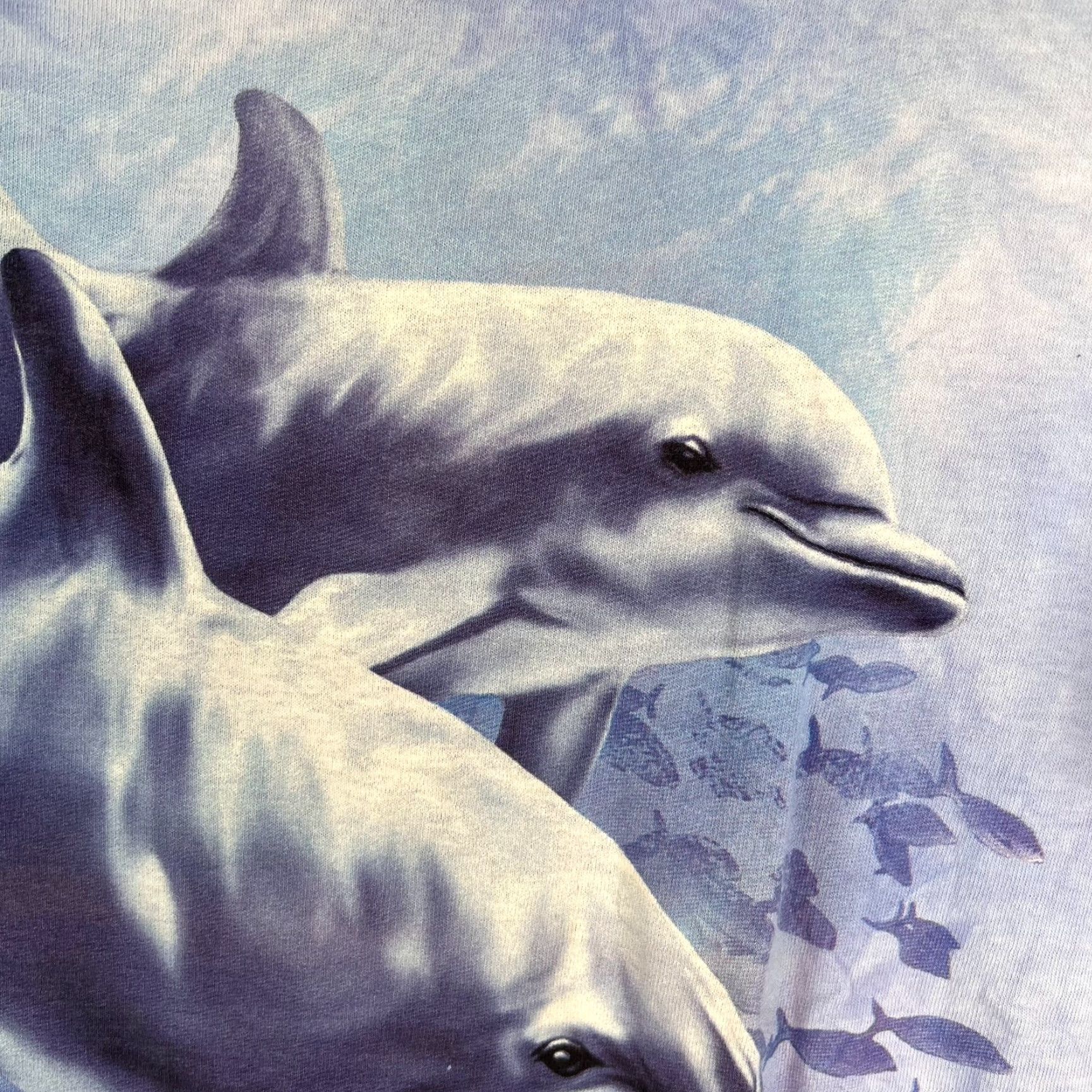 The Mountain VINTAGE The Mountain Dolphins T-Shirt Adult Small Blue Animal Print Crew Neck Cotton Mens Size US S / EU 44-46 / 1 - 2 Thumbnail