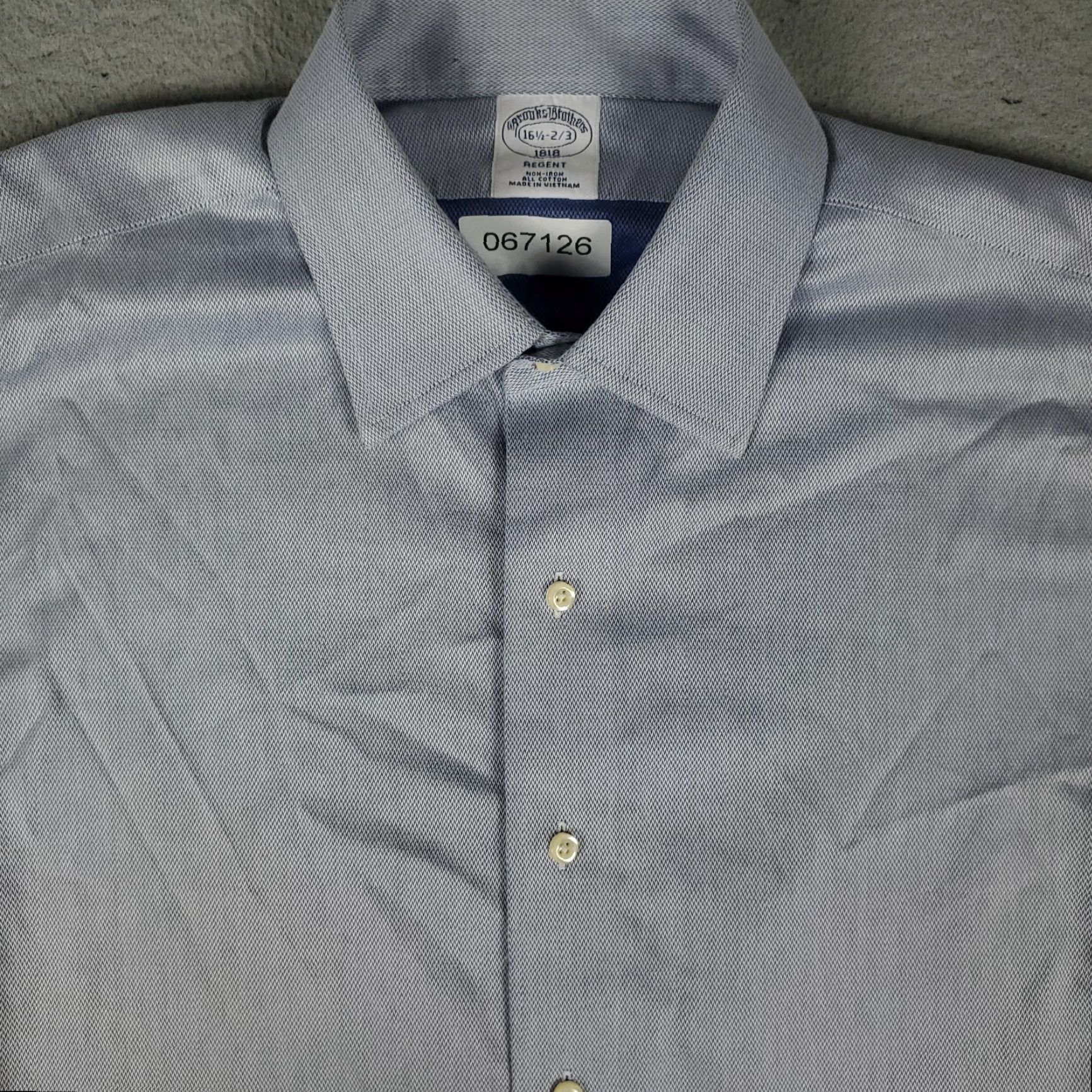 Brooks Brothers Brooks Brothers Shirt Mens 16.5 Blue Regent Dress Button Up Long Sleeve Regular Size 46R - 2 Thumbnail
