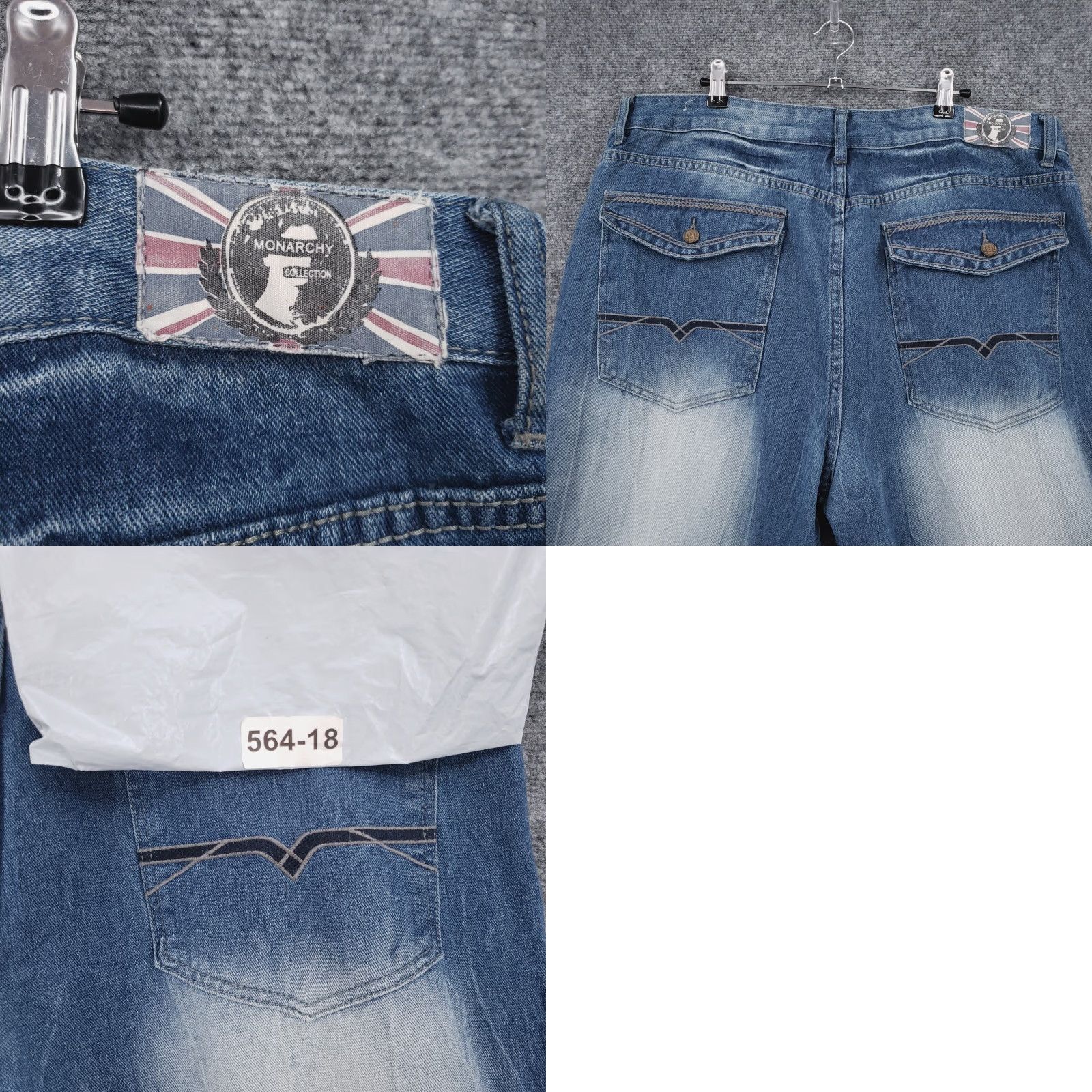 Vintage Monarchy Jeans Mens 40x31 Blue Premium Denim Whiskered Straight Leg Jeans Regular 5-Pocket Blue Monarchy Mens 40x31 Denim Straight Leg Vintage No Size US 40 / EU 56 - 9 Thumbnail
