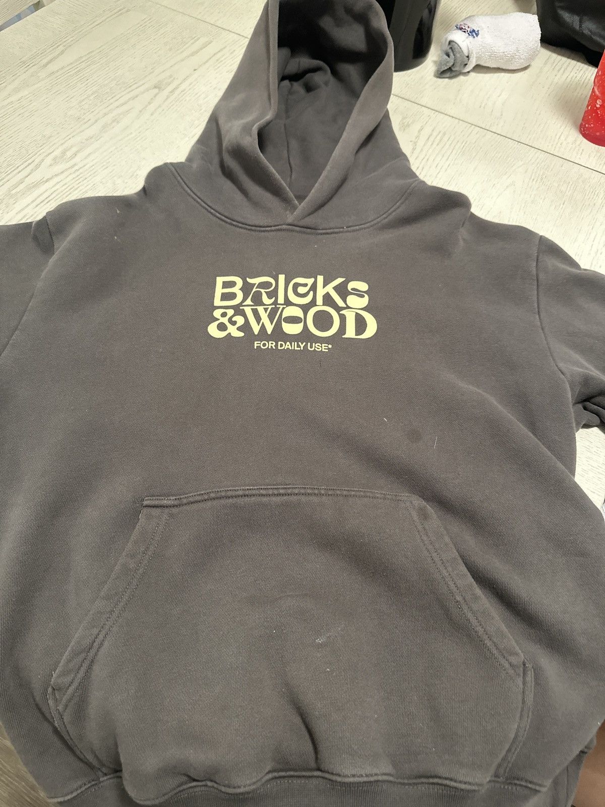 Bricks & Wood Mens Bricks & Wood Dark Grey Hoodie Size US L / EU 52-54 / 3 - 1 Thumbnail
