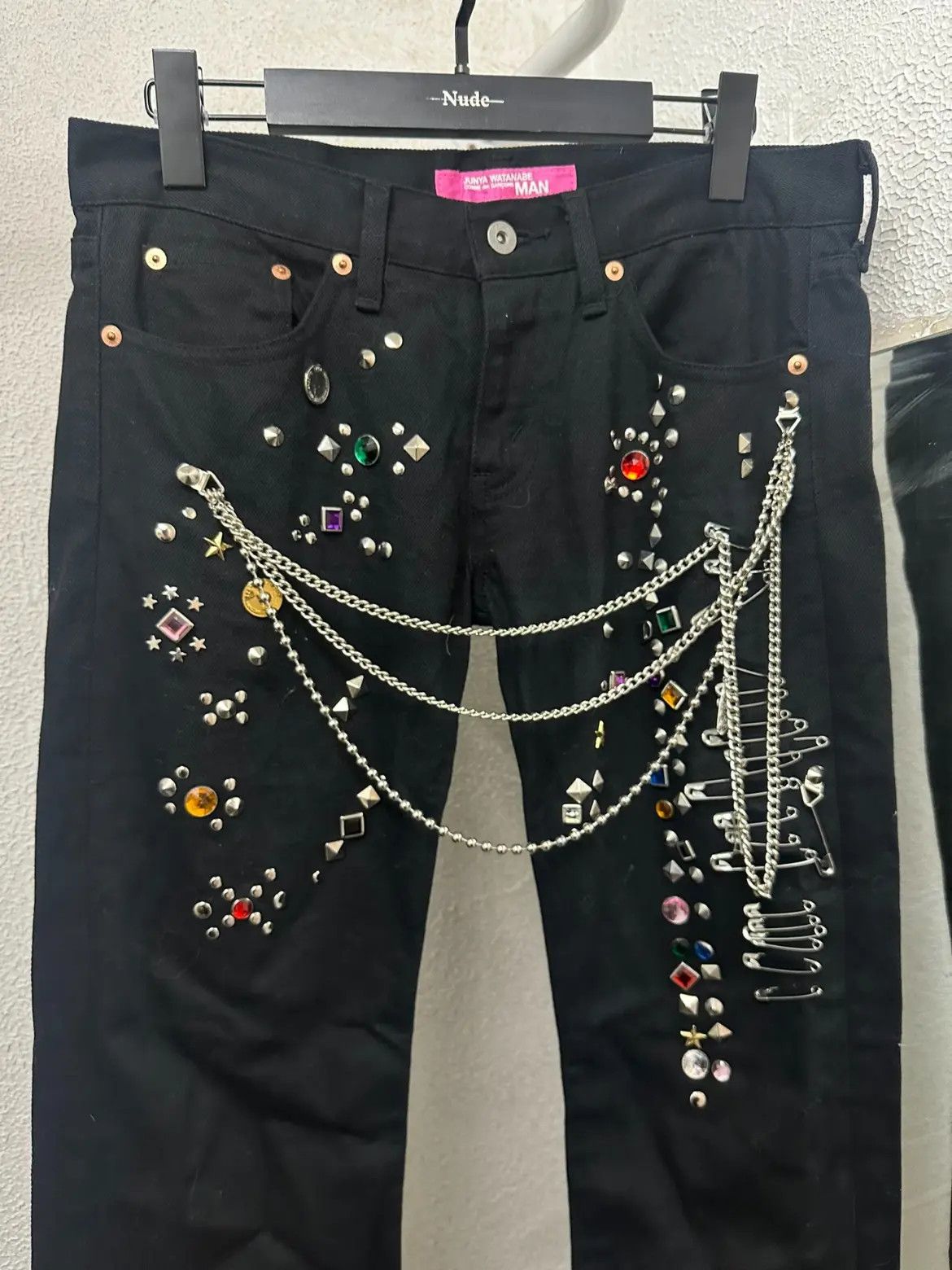 Comme des Garcons × Junya Watanabe Sz M Junya Watanabe Man 02SS Jewelry Denim Size US 32 / EU 48 - 1 Thumbnail
