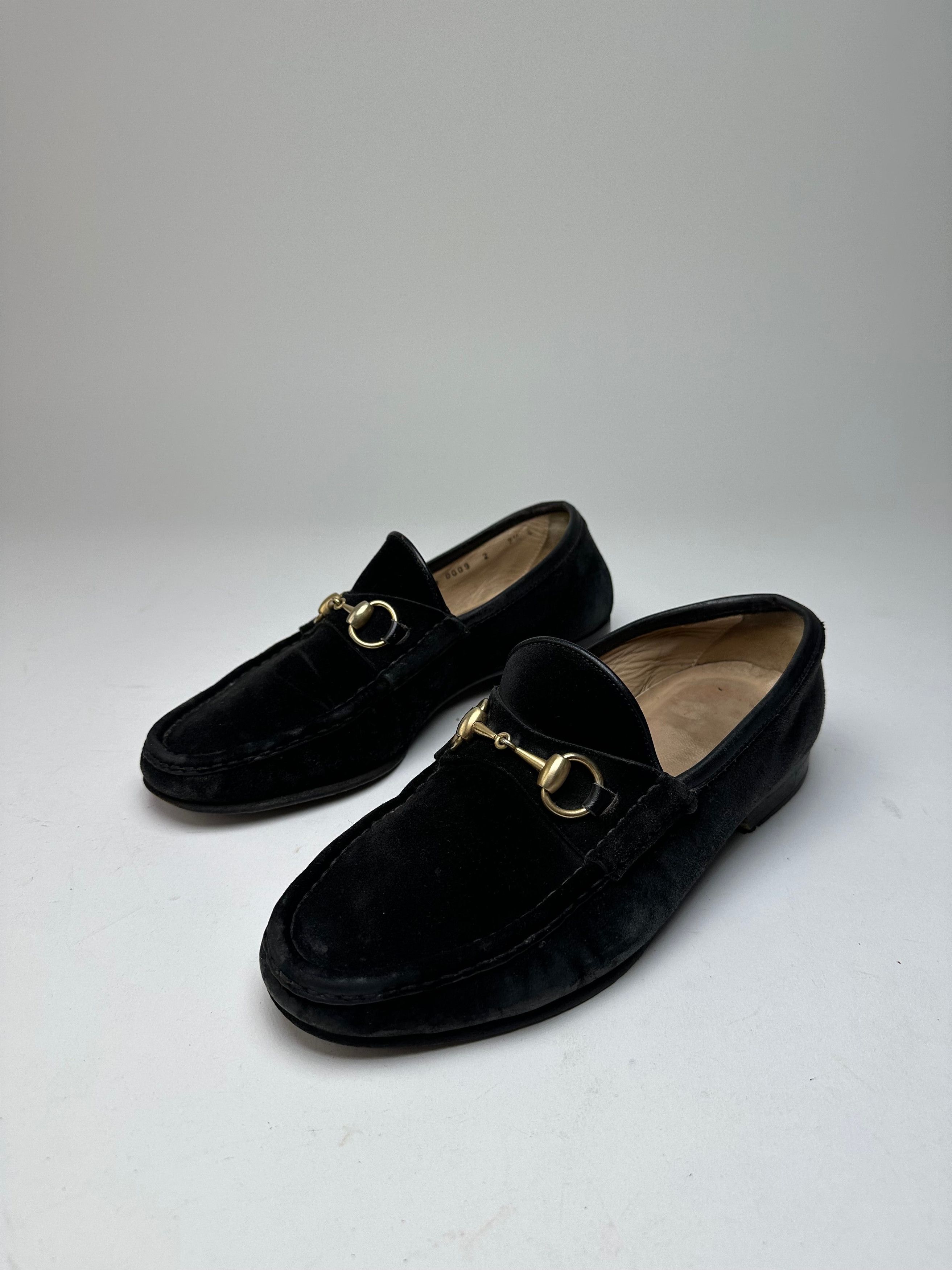 Gucci Vintage Suede Horsebit Loafer Black Size US 10 / IT 40 - 1 Thumbnail