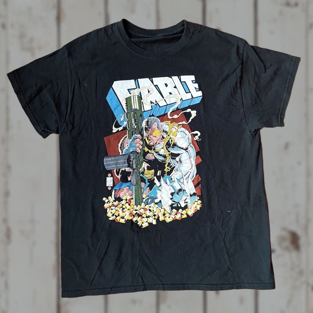 Vintage VINTAGE Cable Shell Casings T Shirt Marvel Licensed Mens Crew Neck Short Sleeve Black Cotton Logo 90s Comics USA Size US L / EU 52-54 / 3 - 1 Thumbnail