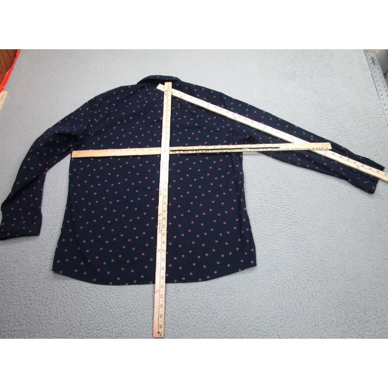 Vintage VINTAGE is not applicable; use Artefact Shirt Mens XL Blue Geometric Print Long Sleeve Button Front Stretch Size US XL / EU 56 / 4 - 6 Thumbnail