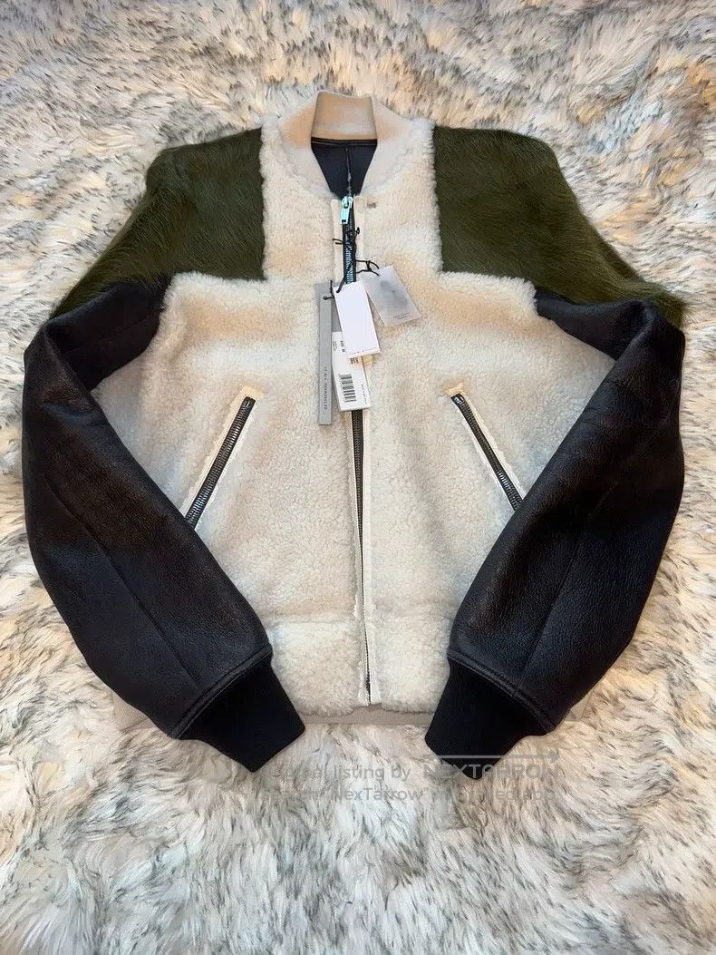 Rick Owens Leather and Fur Combination Fur Jacket
