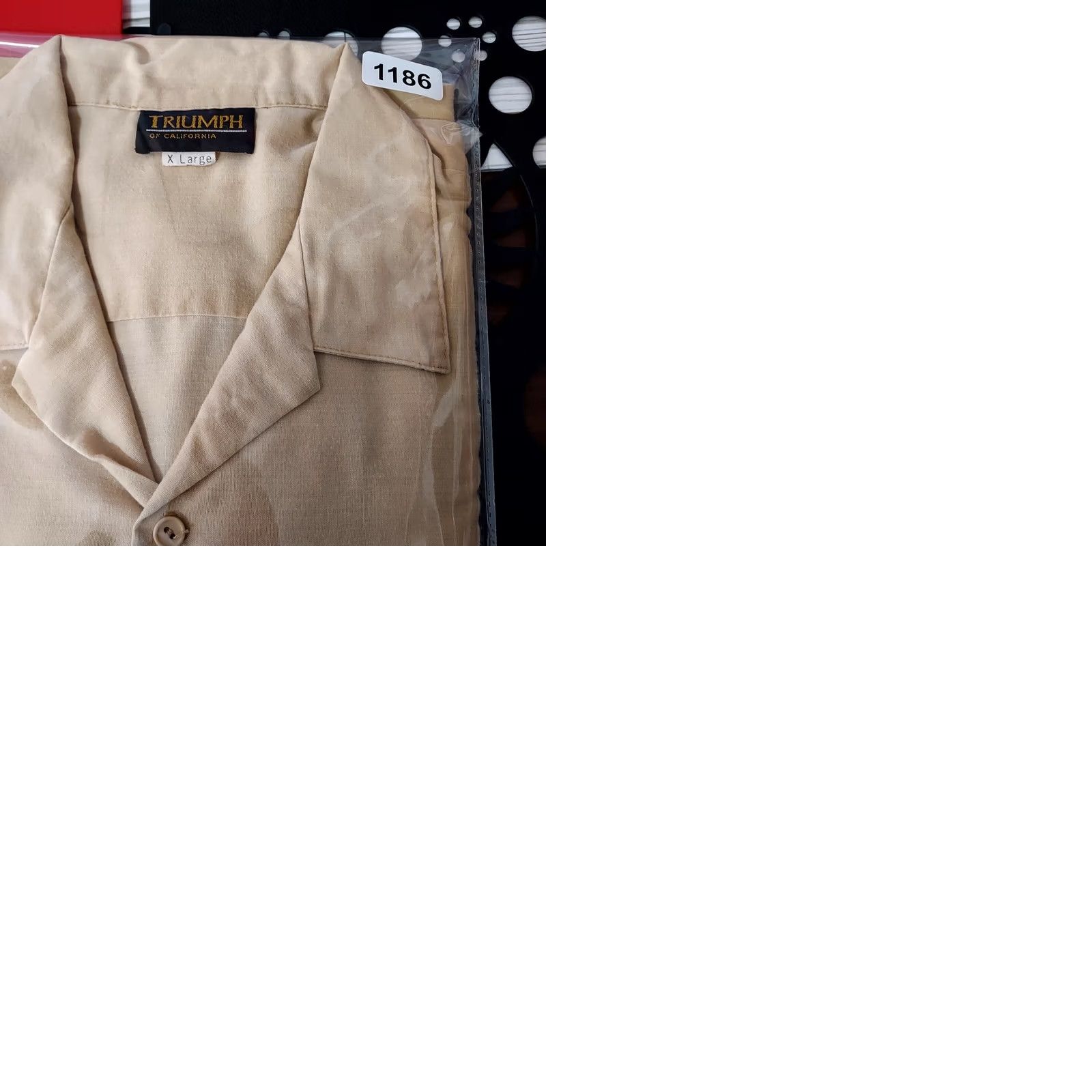 Vintage VINTAGE Triumph Shirt Button-Up XL Adult Short Sleeve Brown & Blue EUC Mens Size US XL / EU 56 / 4 - 9 Thumbnail