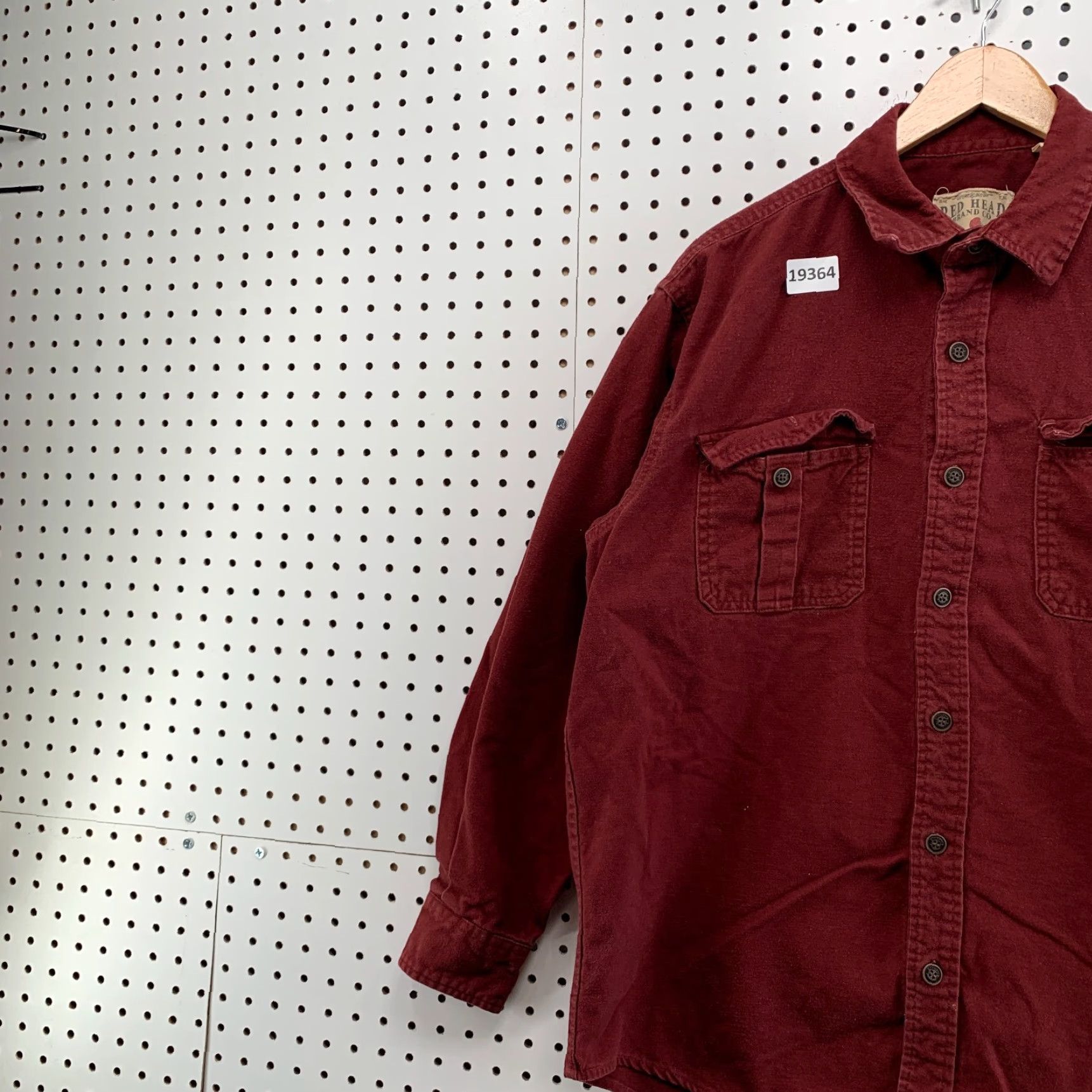 Vintage VINTAGE RedHead Button-Up Shirt Red Long Sleeve Burgundy Pockets Heavyweight L 23x30.5 Size US L / EU 52-54 / 3 - 7 Thumbnail