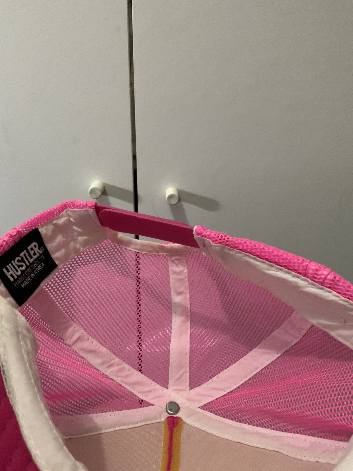 If Six Was Nine Hustler Hardcore Spellout Pink Trucker Hat Size ONE SIZE - 9 Thumbnail