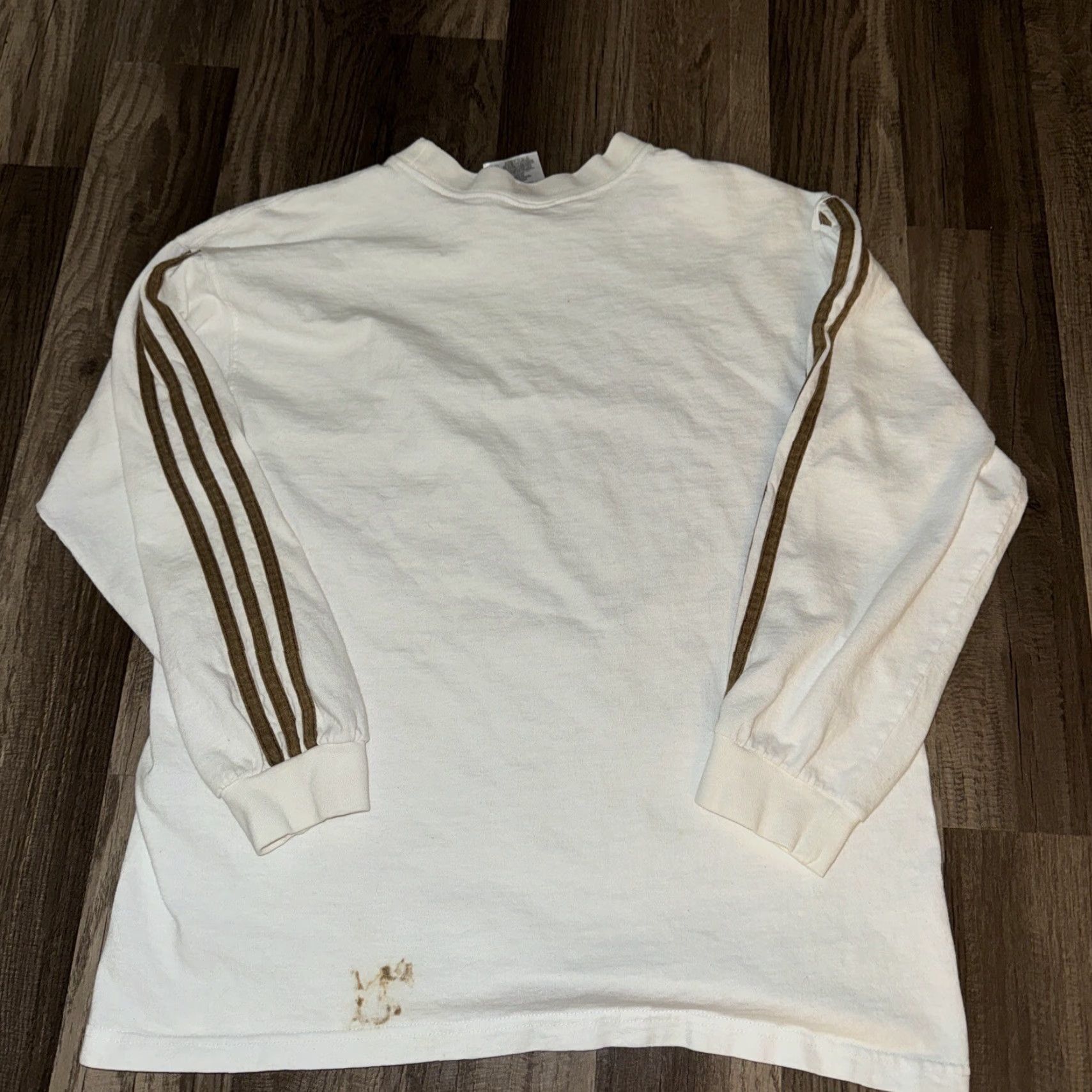 Adidas VINTAGE Adidas Long Sleeve Shirt Mens M White 18x22 Shirt Adidas Vintage 90s or Concert (if applicable) Size US M / EU 48-50 / 2 - 4 Thumbnail