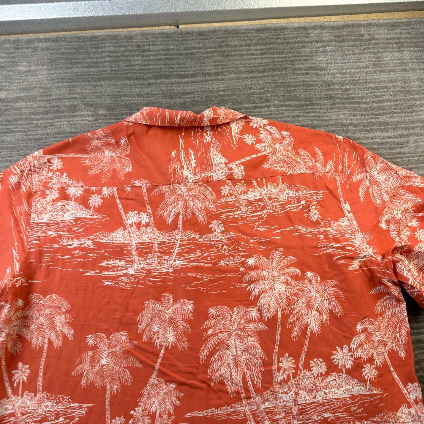 Tori Richard Tori Richard Shirt Mens Extra Large Orange Button Up Silk Blend Camp Size US XL / EU 56 / 4 - 6 Thumbnail