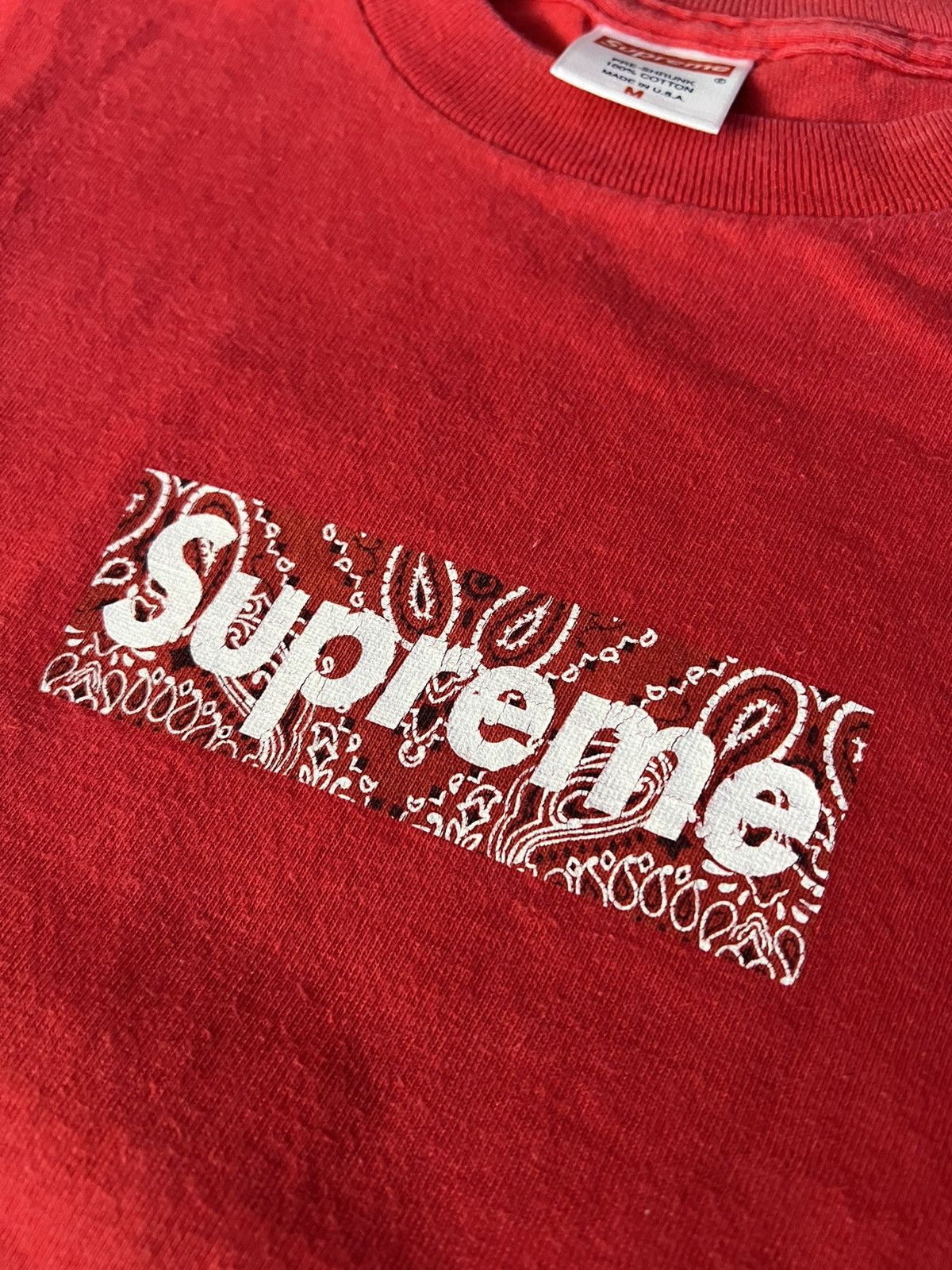 Supreme Vintage 2001 Supreme OG Bandana Box Logo T Shirt size M Size US M / EU 48-50 / 2 - 2 Thumbnail