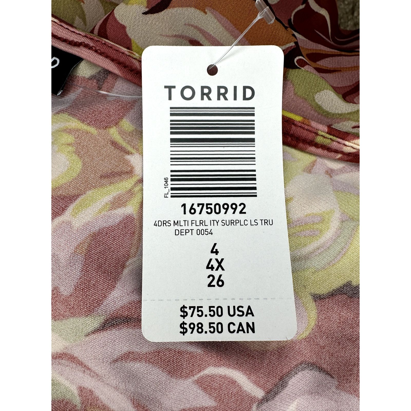 Other NWT Torrid Floral V-Neck Chiffon Mini Dress Orange 4X Size 4XL / US 24-26 - 5 Thumbnail
