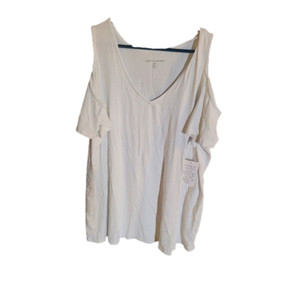 Other Jessica London cold shoulder top, white 2x Size XXL / US 16-18 / IT 52-54 - 1 Thumbnail