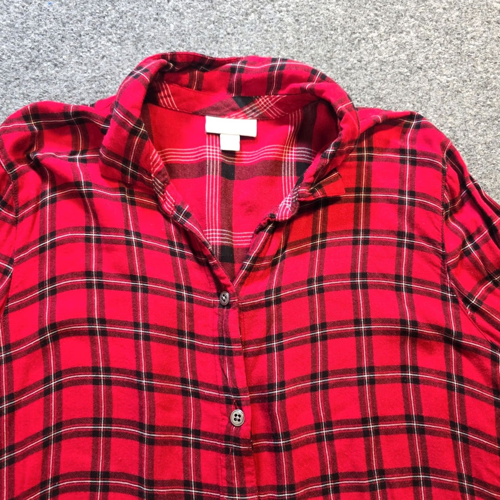 J. Jill J Jill Top Womens Size Small Black Red Plaid Button Up Long Sleeve Casual Career Shirt Women S Plaid Button Up Blouse Size S / US 4 / IT 40 - 2 Thumbnail