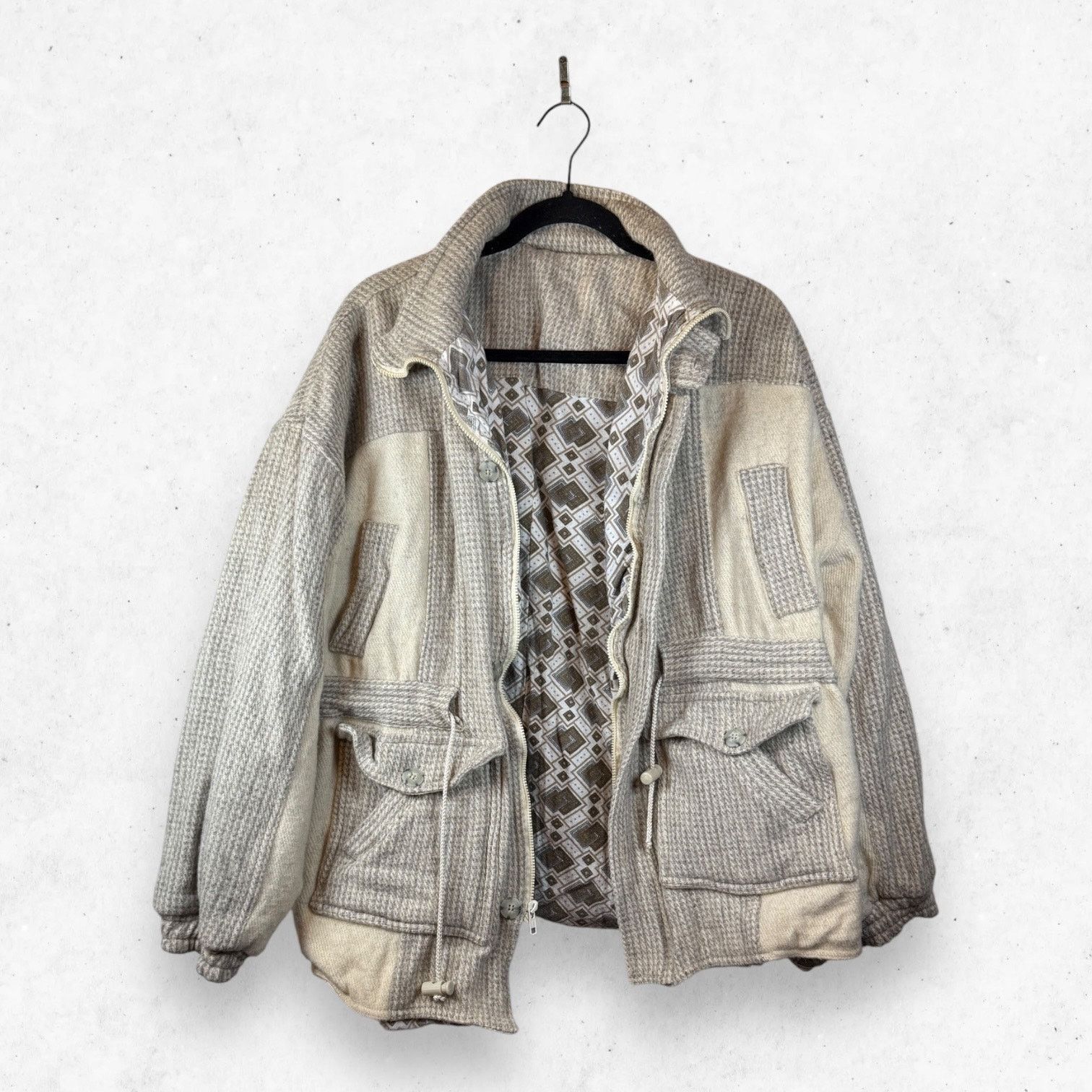 Other Wool Jacket Beige No Tag Men's XL Mexican Drawstring Size US XL / EU 56 / 4 - 5 Thumbnail