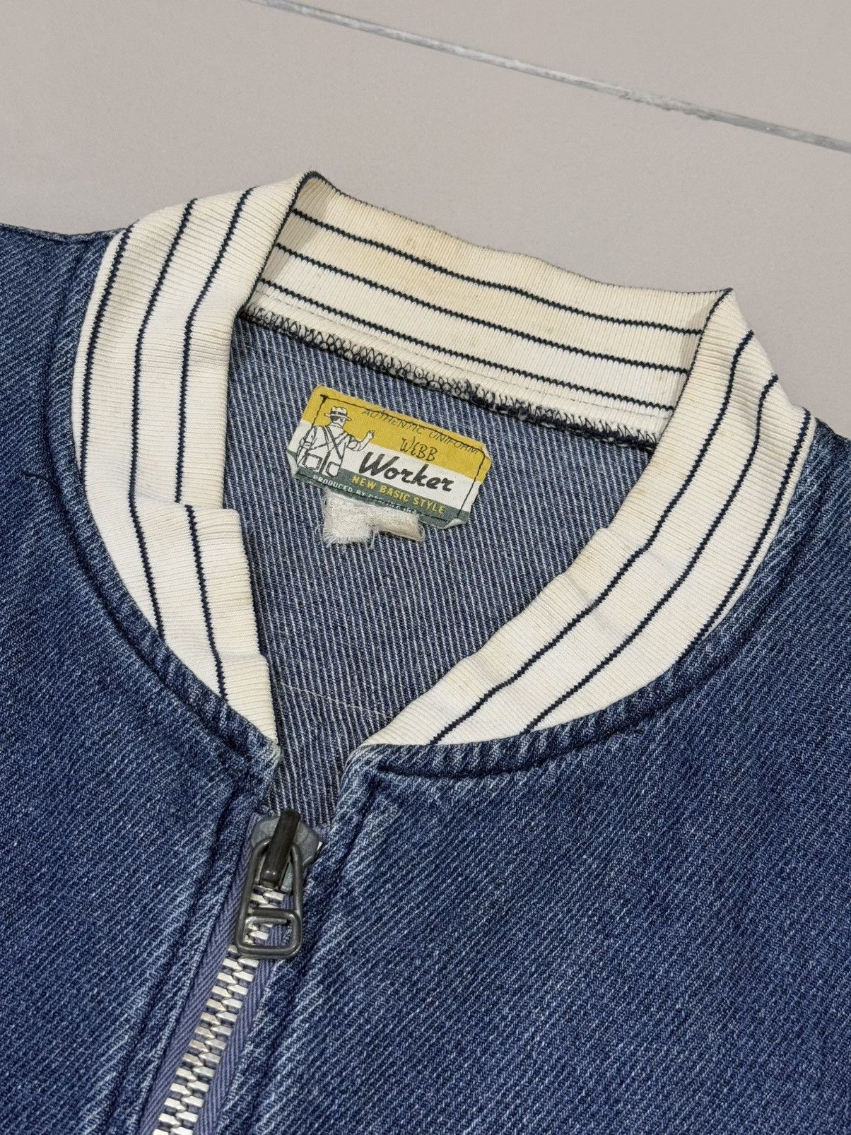 Japanese Brand × Vintage Vtg 90’ WEBB Denim Bomber Jacket Size US M / EU 48-50 / 2 - 6 Thumbnail