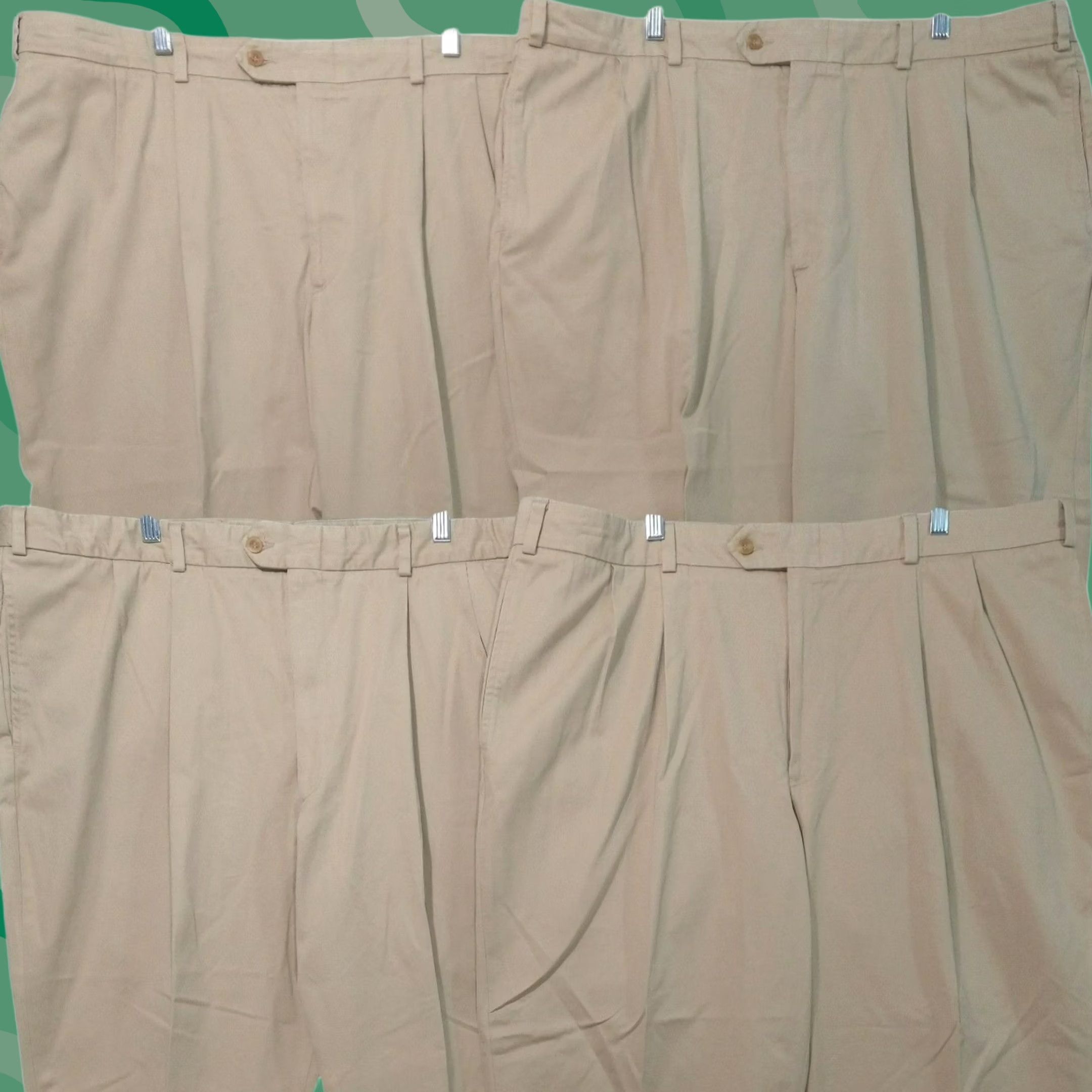 Bills Khakis Bills Khakis Pants Mens 44 x 23 Beige Chino M2P Pleated Twill Cotton Lot of 4 Pants Size US 44 / EU 60 - 1 Thumbnail