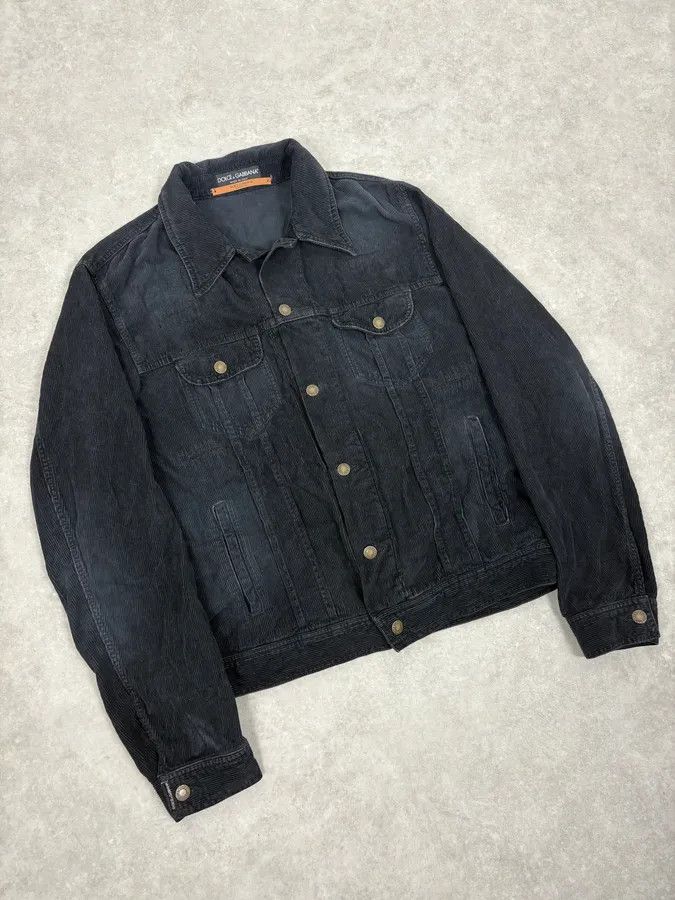 Dolce & Gabbana 2000s Dolce & Gabbana Navy Cordurroy Jacket Size US L / EU 52-54 / 3 - 4 Thumbnail