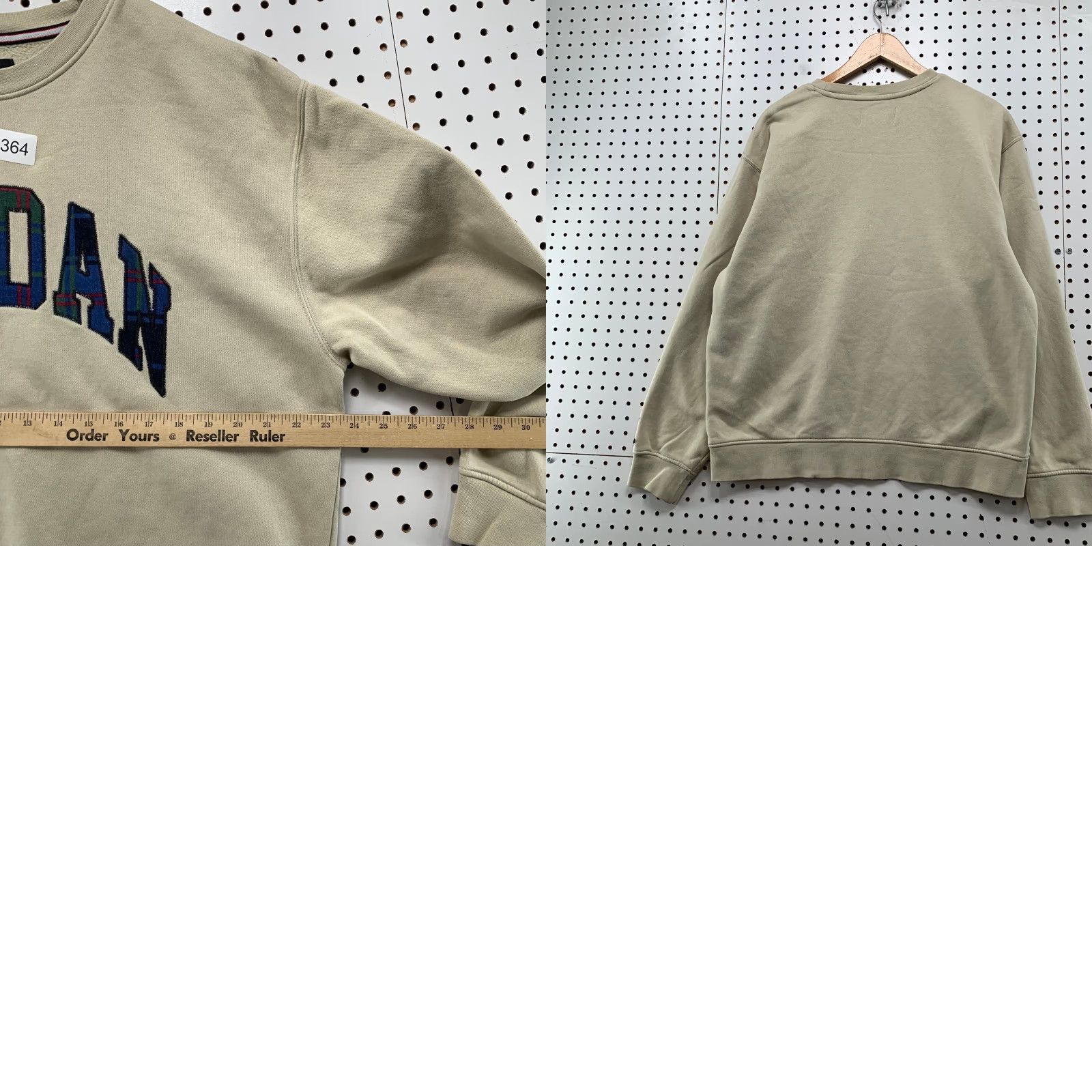 Jordan Brand Jordan Sweatshirt Mens Large Beige Spell Out Embroidered Fleece Crewneck Pullover Size US L / EU 52-54 / 3 - 9 Thumbnail