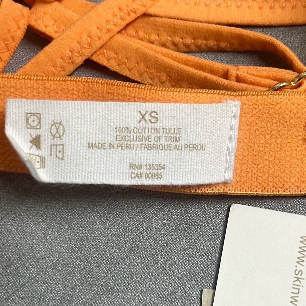 Skin Skin Womens XS Odelyn Triangle Bra Spritz Orange Criss Cross Size ONE SIZE - 8 Thumbnail