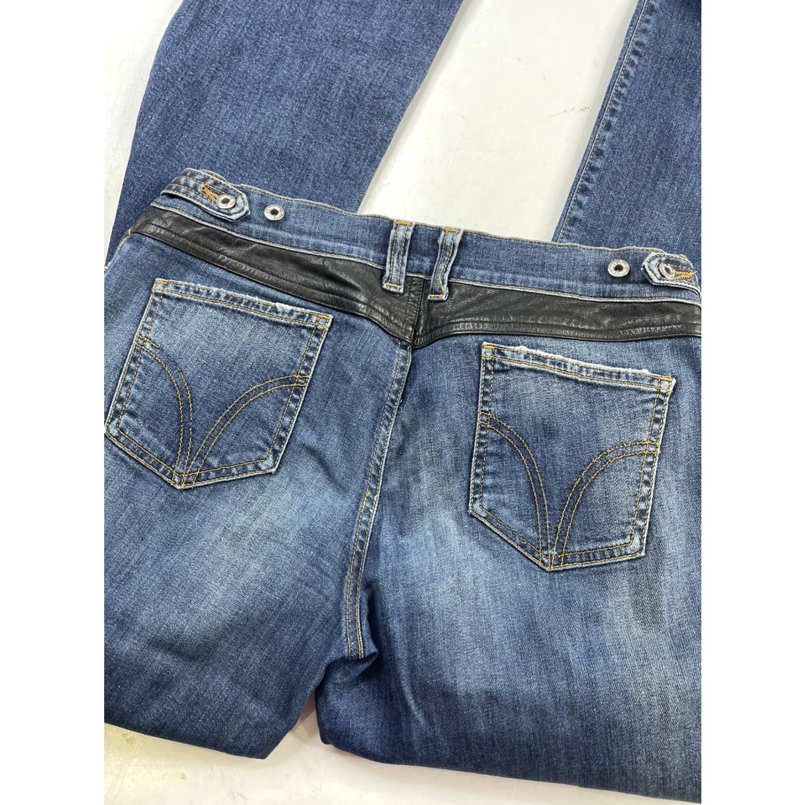 Dolce & Gabbana VINTAGE Dolce&Gabbana Jeans Boots Cut Low Rise 32 Denim Blue Womens 32 D&G original denim Logo Accents Boots 2000s Style Festival Western Modern Size 24" / US 00 / IT 34 - 3 Thumbnail