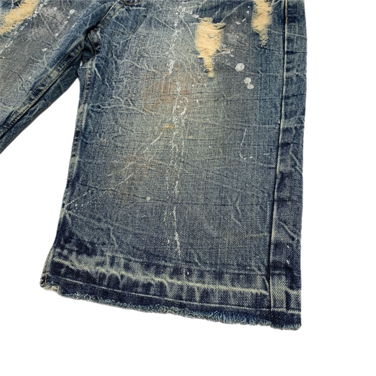 14th Addiction × If Six Was Nine × KMRii Midas Distressed Denim Shorts Size US 30 / EU 46 - 2 Thumbnail
