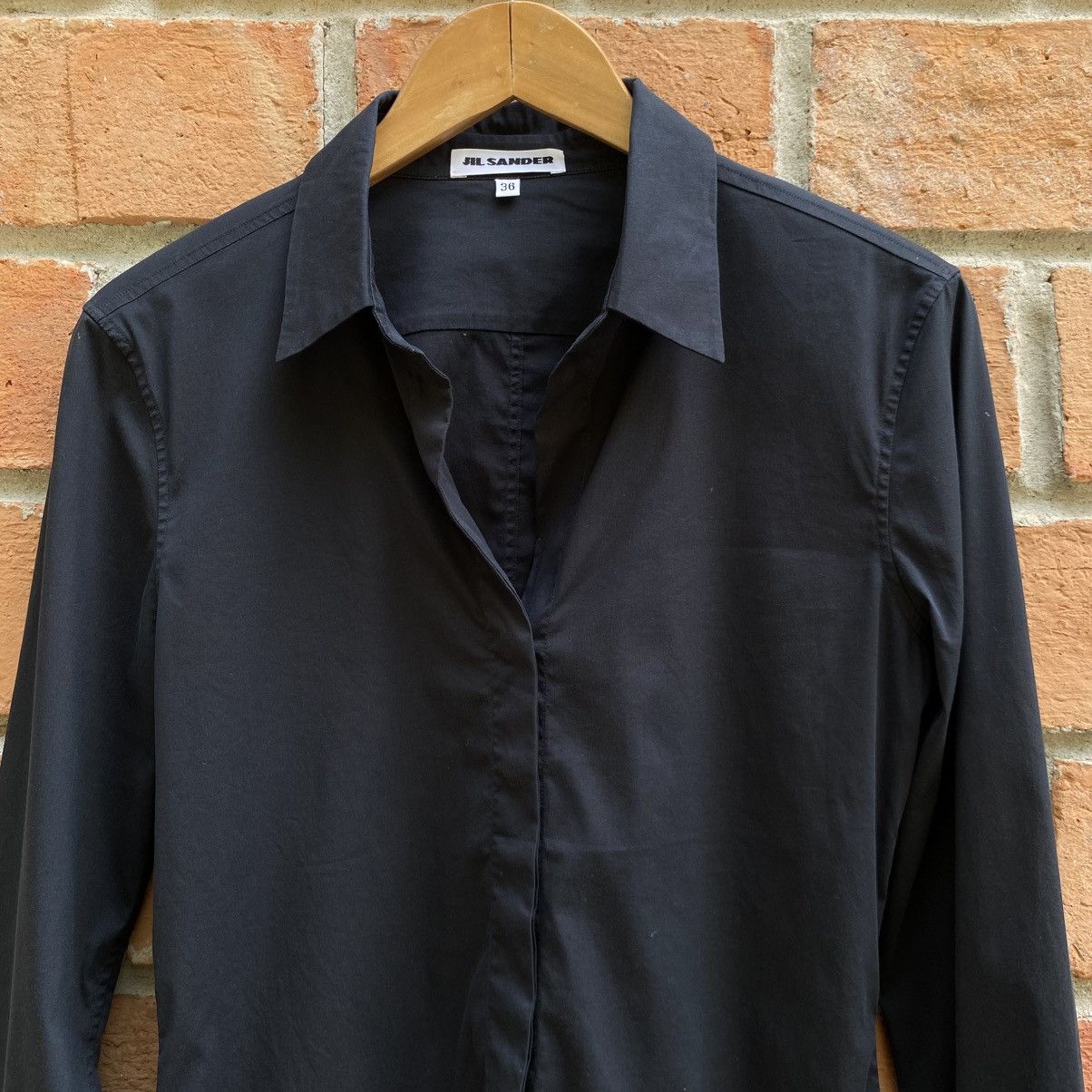 Jil Sander Jil Sander Black Fitted Long-Sleeve Stretch Shirt Size XS / US 0-2 / IT 36-38 - 11 Thumbnail