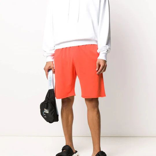 Off-White Orange Sprayed Stencil Arrows Logo Sweatshorts Size US 26 / EU 42 - 4 Thumbnail