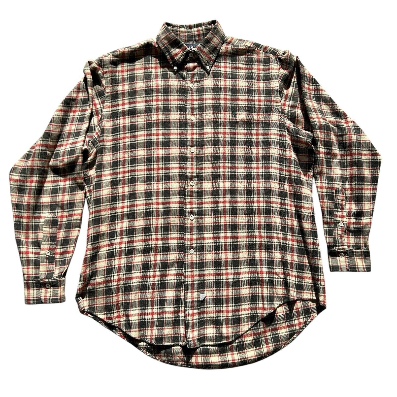 Ralph Lauren Blue Label Ralph Lauren Flannel Shirt Mens Large Plaid Black Red Size US L / EU 52-54 / 3 - 1 Thumbnail