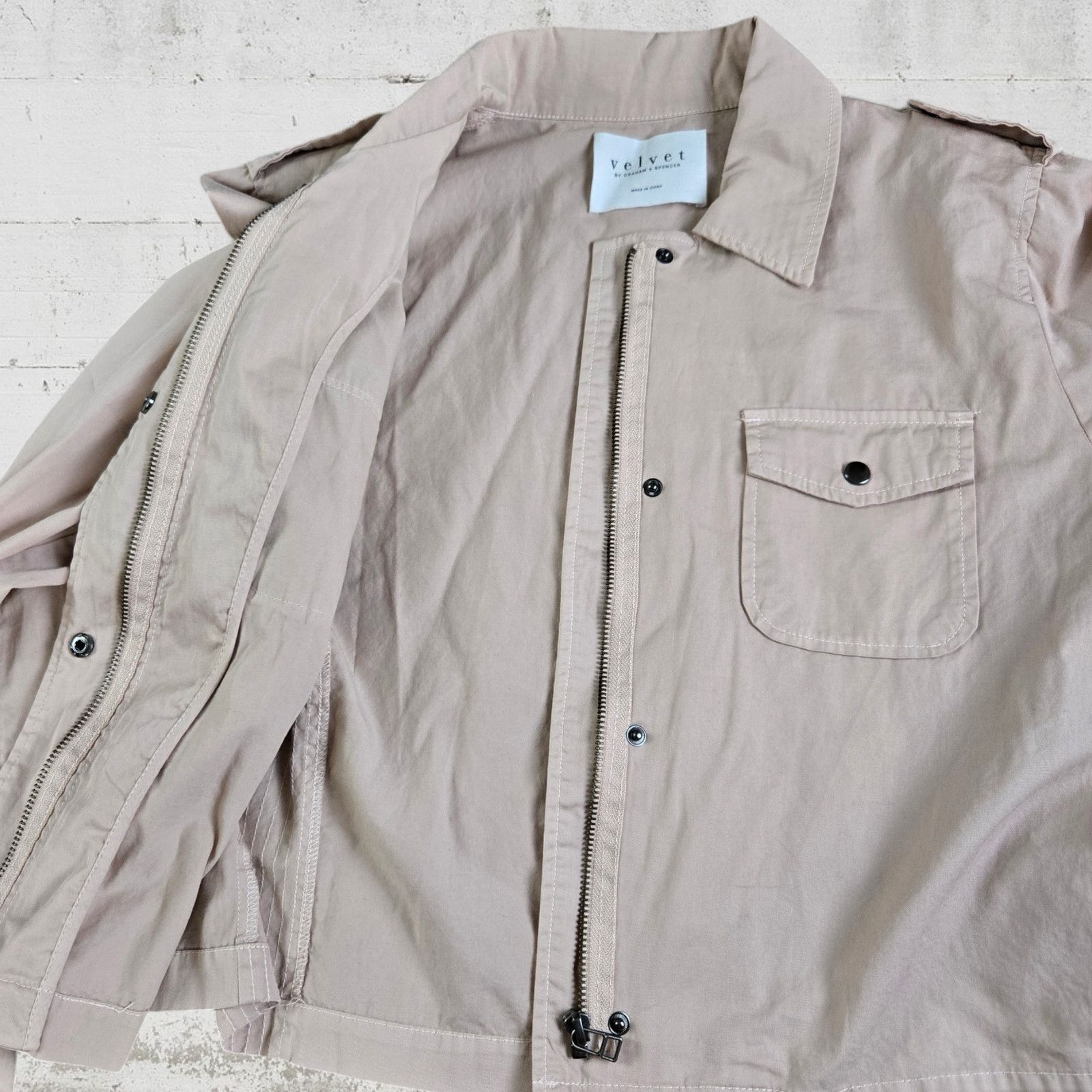 Anthropologie Anthropologie Pink Dixie Cropped Twill Jacket Size Medium Size M / US 6-8 / IT 42-44 - 8 Thumbnail