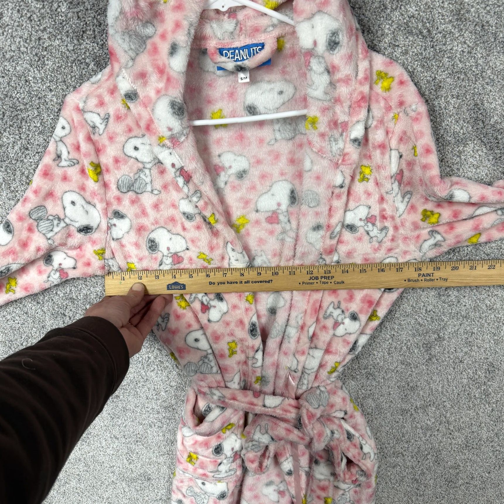 Peanuts Peanuts Robe Womens M Pink Snoopy Woodstock Hooded Fleece Lounge Cozy Sleepwear Size ONE SIZE - 4 Thumbnail