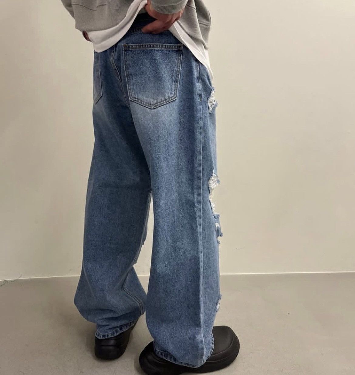 Hysteric Glamour MUSE Ripped Washed Wide Denim Pants Size US 32 / EU 48 - 11 Thumbnail