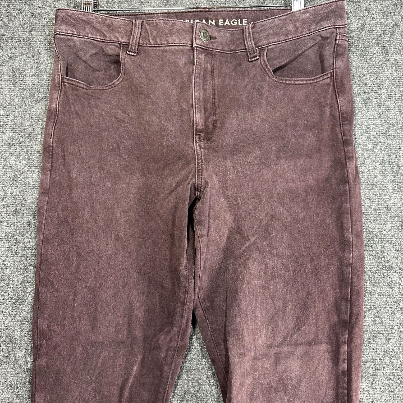 American Eagle Outfitters American Eagle Outfitters Womens High Rise Jegging Purple Cotton Blend Stretch Denim Jeans 14 Regular Womens Size 36" / US 14 / IT 50 - 3 Thumbnail