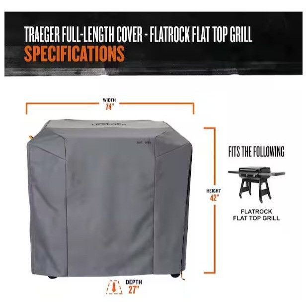 Designer Traeger Flatrock Grill Cover BAC758. Heavy Duty Abrasion Res Size ONE SIZE - 7 Thumbnail