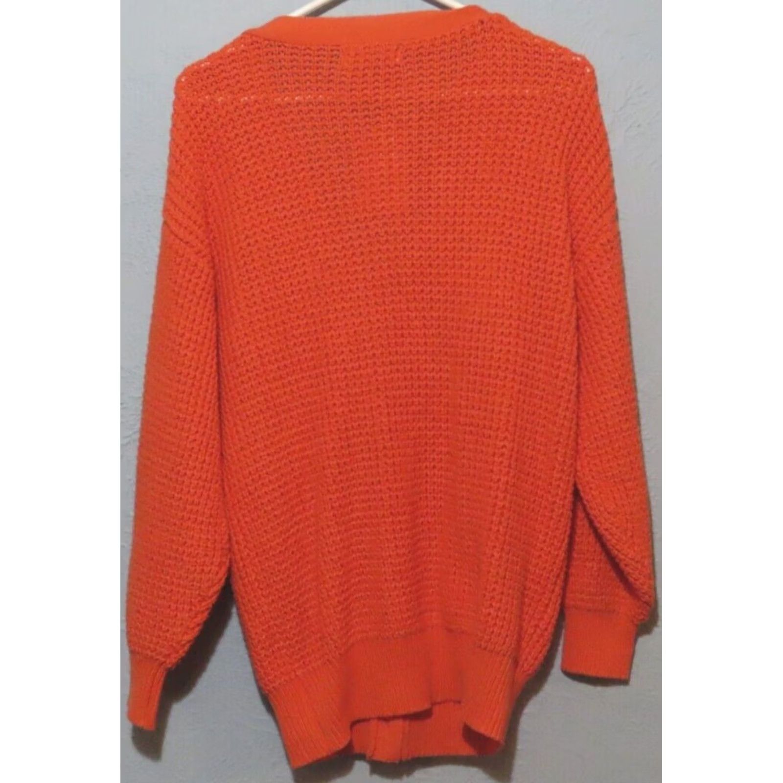 Vintage VINTAGE? Qualfort Womens Orange Cardigan Sweater Knit Button Up Oversized NWT S Cozy Bohemian Casual Womens Cardigan Size S / US 4 / IT 40 - 7 Thumbnail