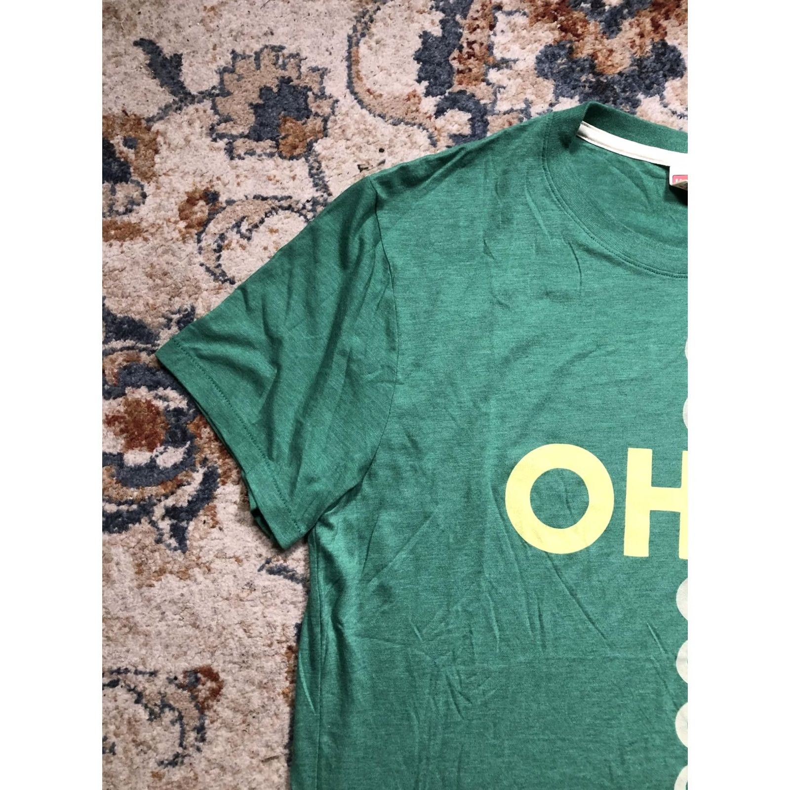 Vintage VINTAGE? No. Homage Shirt Mens XL Green Graphic Tee USA Ohio - Graphic Print Tee - White/Yellow OHIO - Crew Neck - Short Sleeve - Made in USA Size US XL / EU 56 / 4 - 3 Thumbnail